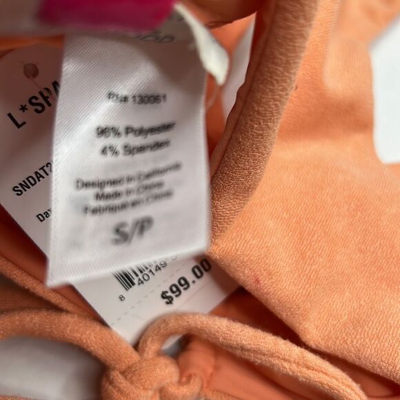 L*Space Dax Orange Terry cloth bikini top NWT size small - Picture 14 of 15